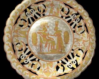 Mixed Metal Egyptian Decorative Plate