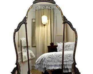 Dresser Mirror With Ornate Gold Trim