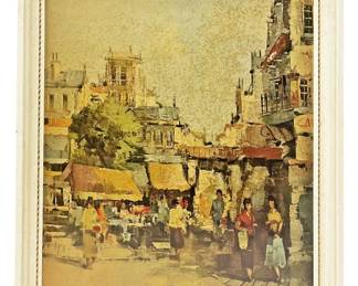 Paul Romier Paris Street Scene Print