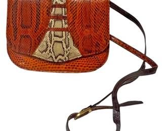 Vintage Faux Snakeskin Crossbody Bag