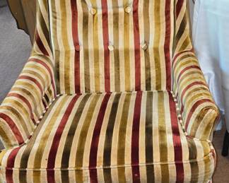 Velour Striped Side Chair