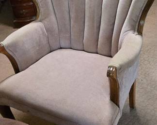 Wingback Channel Velvet Chair