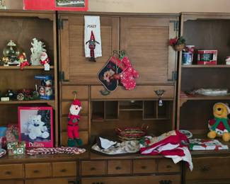 3 Sections of Bookshelves in the middle is a drop front desk - storage on bottom - Can buy one section or all