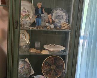 Vintage Green Display Cabinet