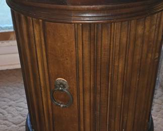Vintage Drum Side Table with Storage Inside