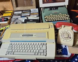 Electronic Graduate Typewriter - Smith Corona Typewriter - Rotary Phone