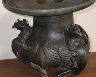 Antique Japanese Phoenix Bronze Flower Pot