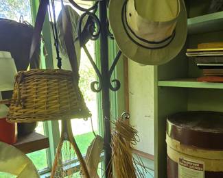 Vintage Fish Basket and Net - Hat Rack