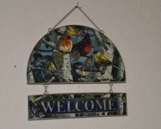Welcome Stain Glass Sign