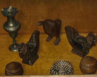 Home Decor - Brass Vase - Wood Carvings