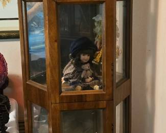 Narrow Lighted Display Cabinet from the 70's.