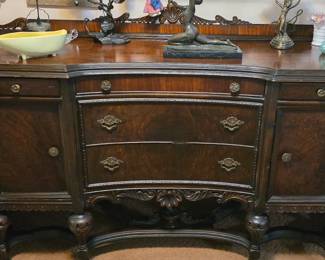 Here we go! Get comfy - lots of Cool items to check out!! This is a Flamed Mahogany Antique Sideboard.