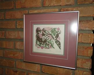 Pastel print with rose framing