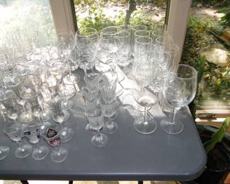 Lots of wine glasses, and shot glasses too.  It's getting darker earlier, so that means more time to drink