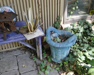 Large cement planter with lots of details