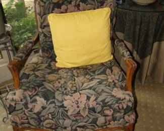 Large floral overstuffed chair