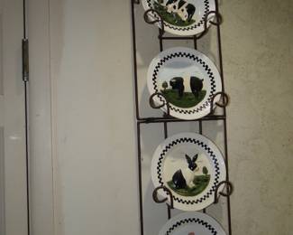 Plates on a plate rack