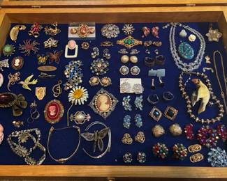 Vintage costume jewelry including Trifari, Coro, Hallmark, Sarah Coventry and more!
