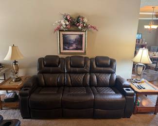 Electric recliner couch and love seat