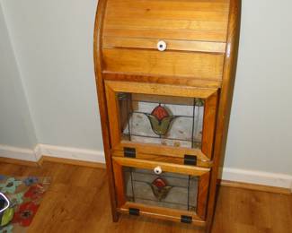 Tater and Onion keeper, with stained glass panels