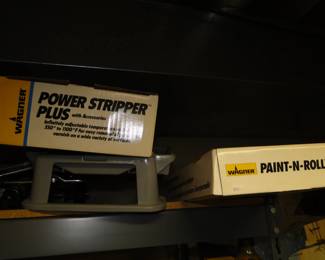Painting supplies, with the power striper, and the paint n roll kits