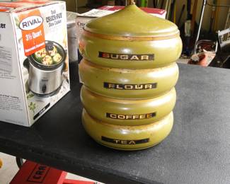 MCM Beehive, or Pagoda style canister set, complete with the contents
