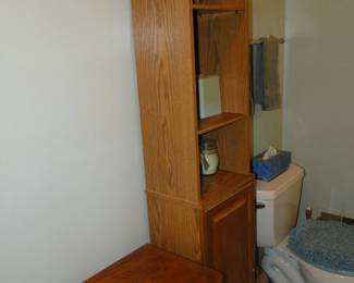 Tall wooden storage cabinet