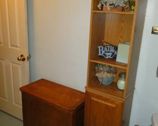 Together as bathroom friends, the storage hamper and the tall storage unit