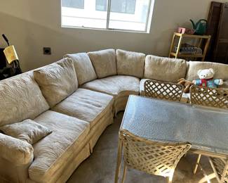 Large comfy white sofa