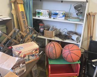 Basketball, Track lighting, lightbulbs, garage finds!