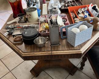 Poker Table (with leaves) and kitchen supples