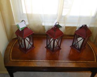 Three flameless candle lanterns