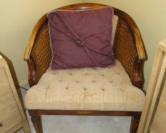 Classic corner chair with decorative pillow