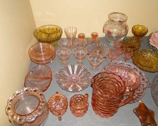 Pink and amber glass