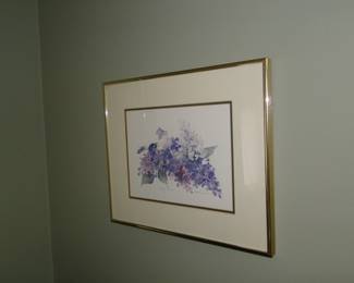 Lavender and purple colored floral print