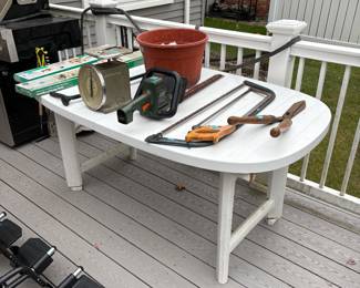 Outdoor table. Or be carefree and use it indoors.