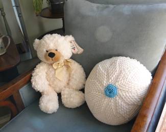 Soft teddy bear, and comfy pillow