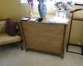 Mid Century Modern chest on wheels too