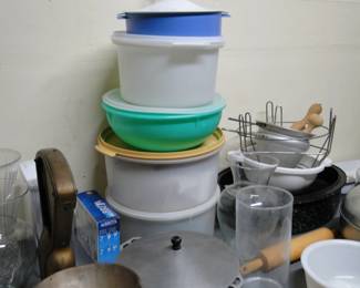 A tower of Tupperware Storage containers