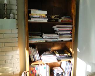 Books, and cookbooks, and a very generous solid wood bookcase
