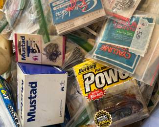 Abundance of fishing lures, hooks and other tackle!
