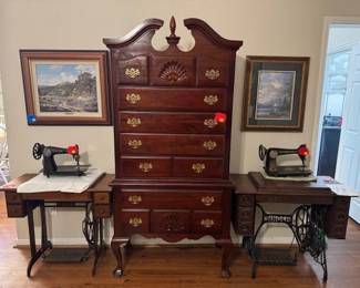2 more Antique Sewing Machine and cabinets
