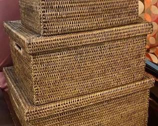 3 Piece Wicker Nesting Baskets