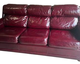 75in Burgundy Leather Couch