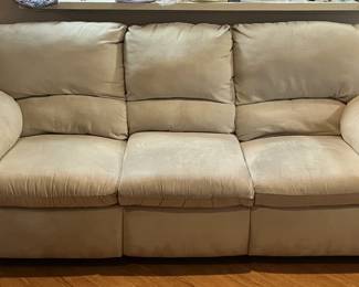 80in Micro Suede Tan/Beige Couch