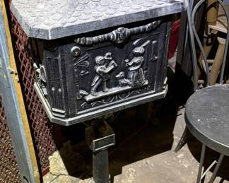 Vintage cast iron mailbox with lock.
