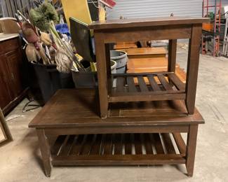 Wood Coffee and end table matching set.