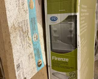 Bath & Shower system. Shower doors, tile.