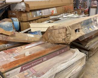 Garage doors, wood flooring and stone tiles, insulation for floor and garage doors. 