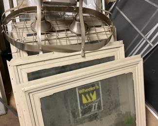 Windows, screens, and kitchen rack.